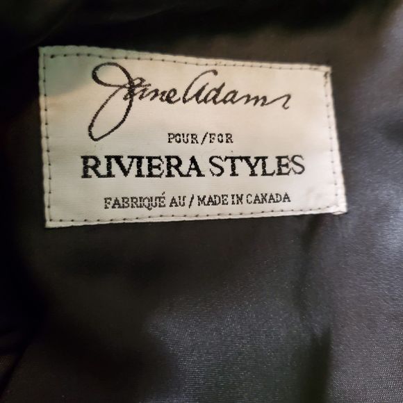 Jane Adams Riviera Styles Vintage Black Leather Wool Cashmere Coat Jacket Sz L - Picture 7 of 9